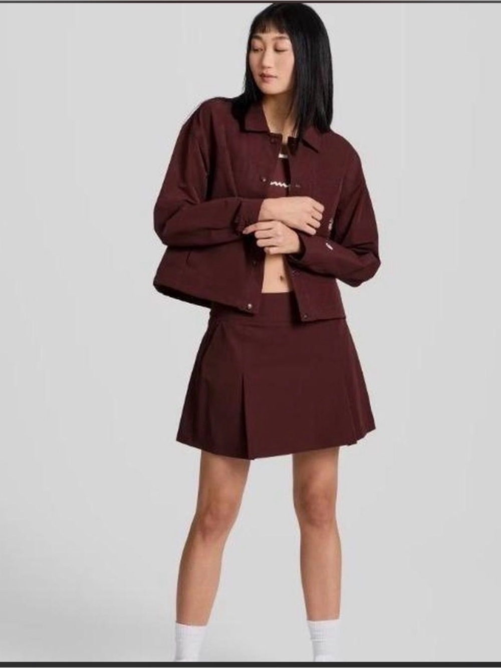 Women’s Champion Pleated Mini Skort in Deep Maroon NWT